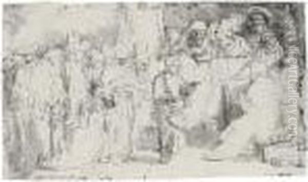 Christ Disputing With The Doctors: A Sketch Oil Painting by Harmenszoon van Rijn Rembrandt