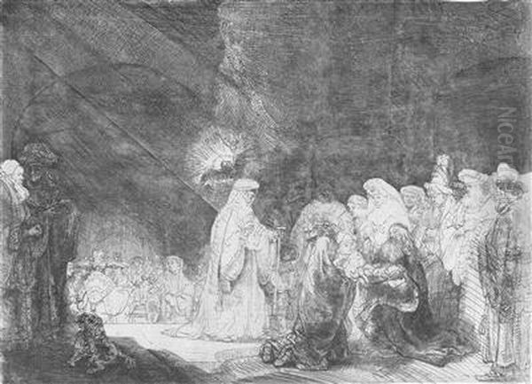 Thepresentation In The Temple Oil Painting by Harmenszoon van Rijn Rembrandt