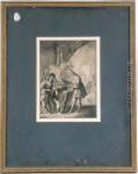 A Streetvendor Oil Painting by Harmenszoon van Rijn Rembrandt