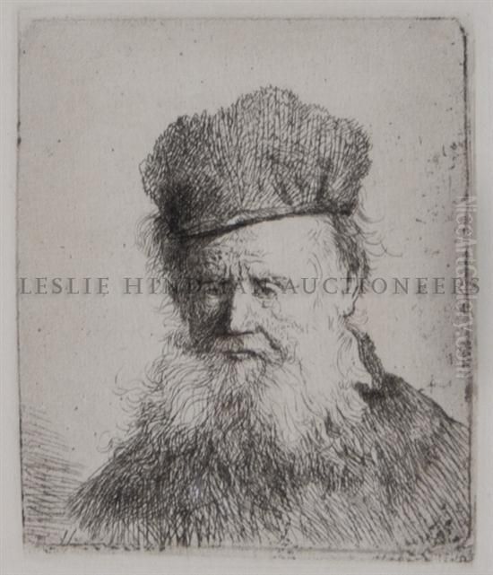 Portrait Of An Old Man In A Hat With A Beard Oil Painting by Harmenszoon van Rijn Rembrandt