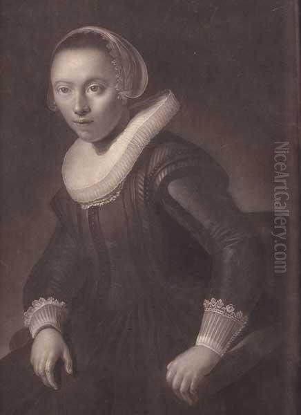 Portrait Of A Girl With A Lace Collar Oil Painting by Harmenszoon van Rijn Rembrandt