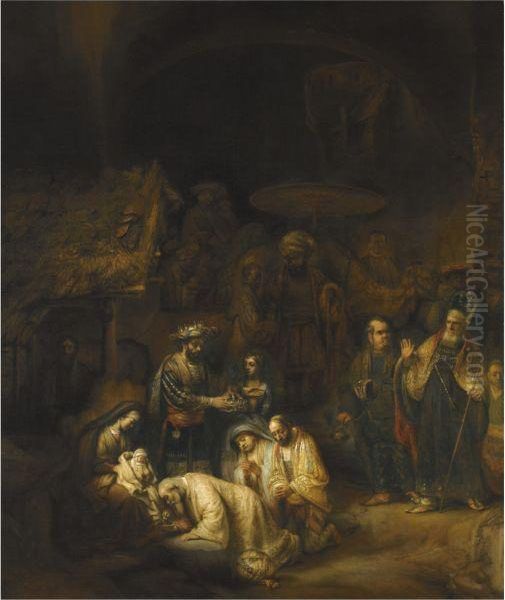The Adoration Of The Magi Oil Painting by Harmenszoon van Rijn Rembrandt
