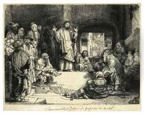 Christ Preaching ('la Petite Tombe') Oil Painting by Harmenszoon van Rijn Rembrandt