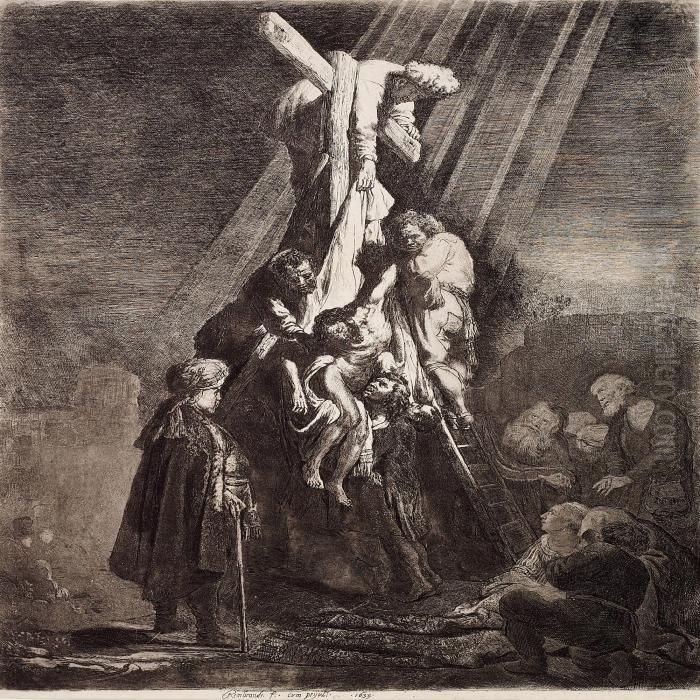 The Descent From The Cross Oil Painting by Harmenszoon van Rijn Rembrandt
