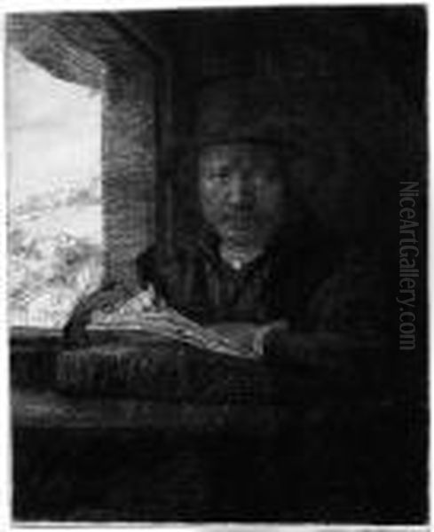 Selbstbildnis Am Fenster Oil Painting by Harmenszoon van Rijn Rembrandt