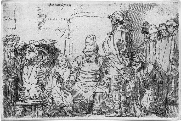 Jesus Als Knabe Unter Den Schriftgelehrten Oil Painting by Harmenszoon van Rijn Rembrandt