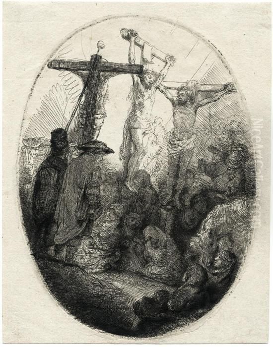 Christus Am Kreuz Zwischen Den Schachern Oil Painting by Harmenszoon van Rijn Rembrandt