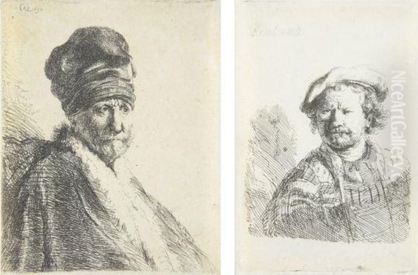 Bust Of A Man Wearing A High Cap
 Three Quarters Right (the Artist