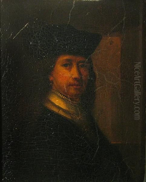 A Portrait Of A Man, Bust-length Oil Painting by Harmenszoon van Rijn Rembrandt