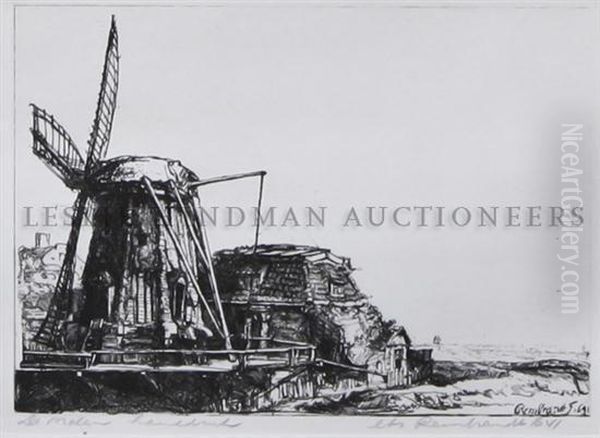 Ruined Windmill Oil Painting by Harmenszoon van Rijn Rembrandt