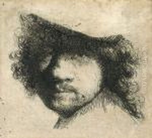 Self Portrait Oil Painting by Harmenszoon van Rijn Rembrandt