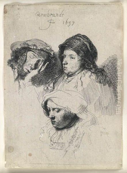 One Asleep Oil Painting by Harmenszoon van Rijn Rembrandt