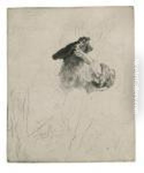 An Old Man Shading His Eyes With His Hand Oil Painting by Harmenszoon van Rijn Rembrandt