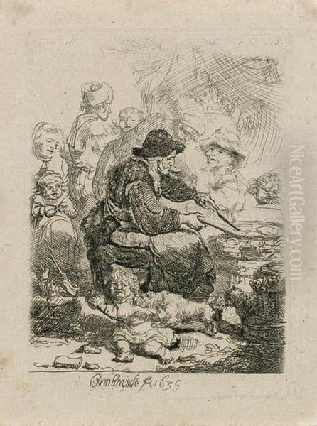 The Pancake Woman Oil Painting by Harmenszoon van Rijn Rembrandt