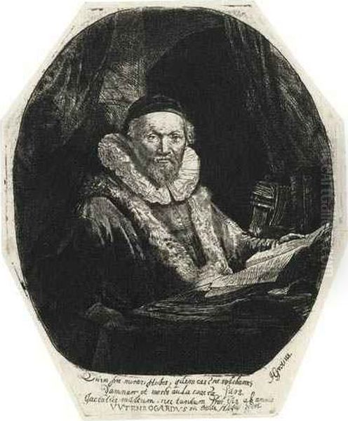 Jan Uytenbogaert, 
Preacher Of The Remonstrants Oil Painting by Harmenszoon van Rijn Rembrandt