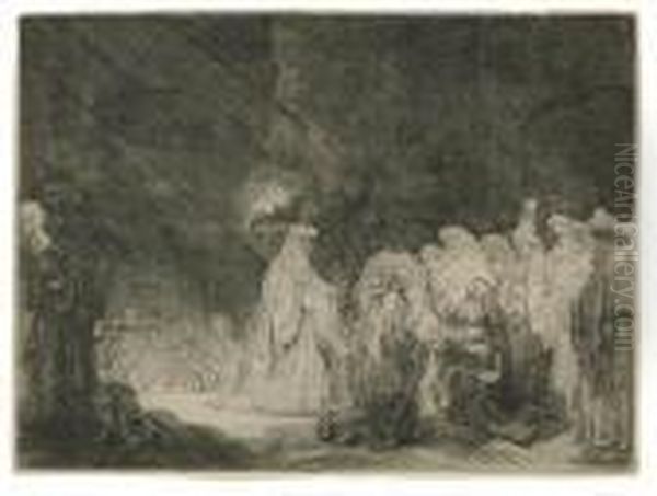 The Presentation In The Temple: Oblong Print Oil Painting by Harmenszoon van Rijn Rembrandt