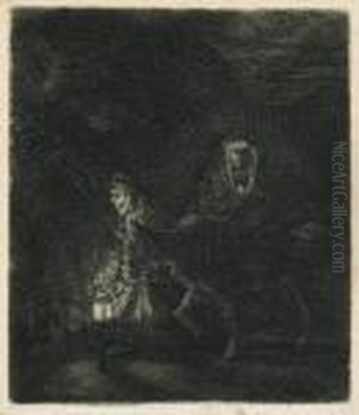 The Flight Into Egypt: A Night Piece Oil Painting by Harmenszoon van Rijn Rembrandt