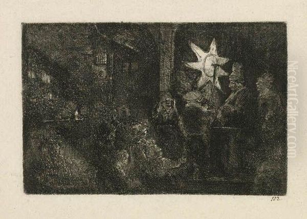 The Star Of Kings: A Night Piece Oil Painting by Harmenszoon van Rijn Rembrandt