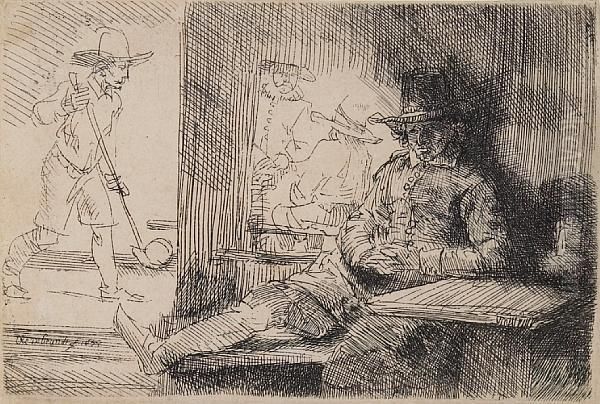 The Golf Player Oil Painting by Harmenszoon van Rijn Rembrandt