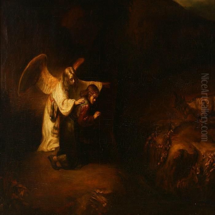 Daniel's Vision Explained By Angel Gabriel Oil Painting by Harmenszoon van Rijn Rembrandt