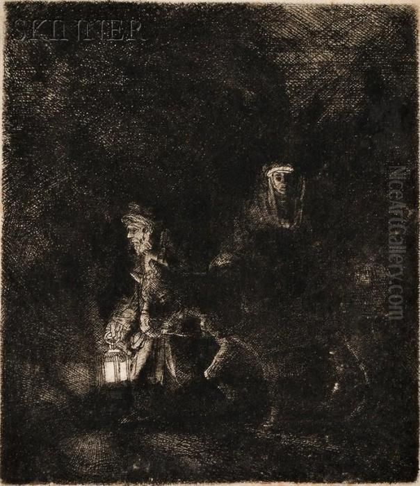 The Flight Into Egypt Oil Painting by Harmenszoon van Rijn Rembrandt