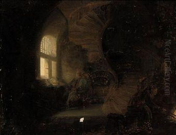 Philosopher In Meditation Oil Painting by Harmenszoon van Rijn Rembrandt