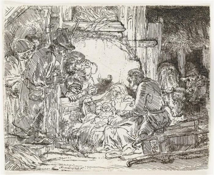 The Adoration Of The Shepherds With The Lamp Oil Painting by Harmenszoon van Rijn Rembrandt