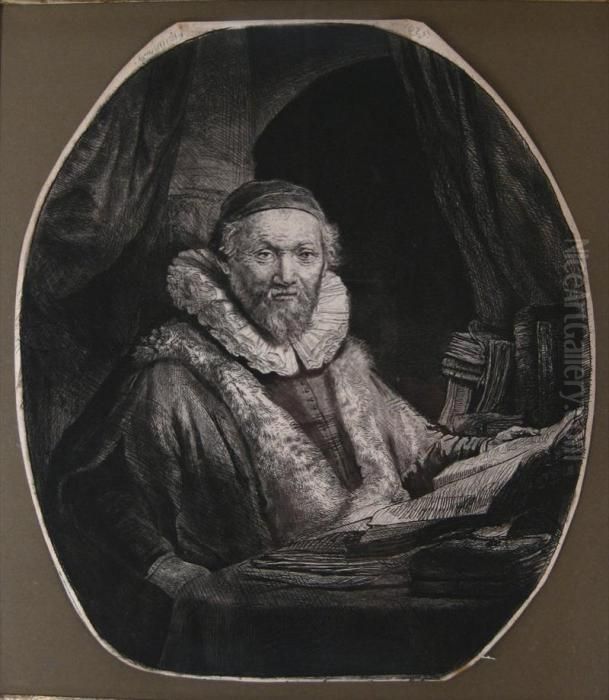 Bildnis Des Jan Uytenbogaert Oil Painting by Harmenszoon van Rijn Rembrandt