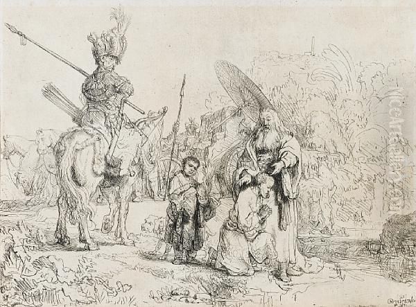 Baptism Of The Eunuch Oil Painting by Harmenszoon van Rijn Rembrandt