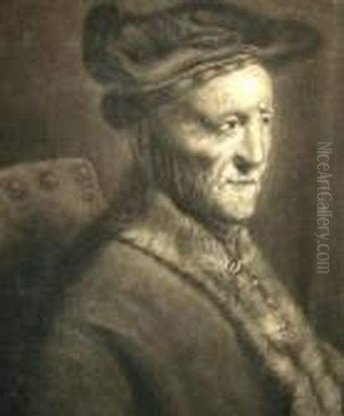 Portrait Of The Artists Farther Oil Painting by Harmenszoon van Rijn Rembrandt