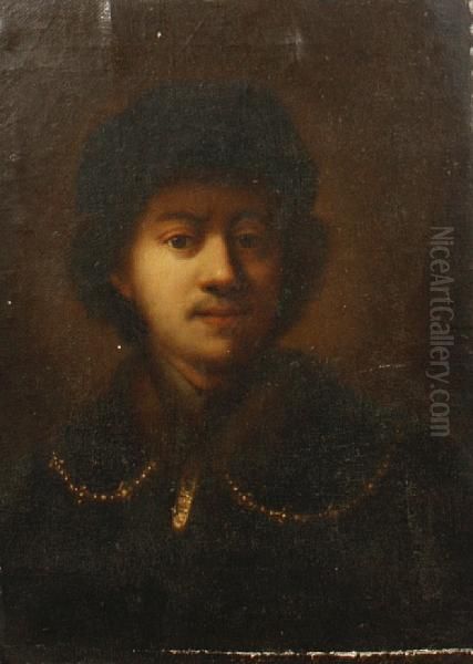 Self-portrait As A Young Man Oil Painting by Harmenszoon van Rijn Rembrandt