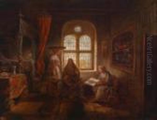Christus Im Hause Von Maria Und Martha Oil Painting by Harmenszoon van Rijn Rembrandt