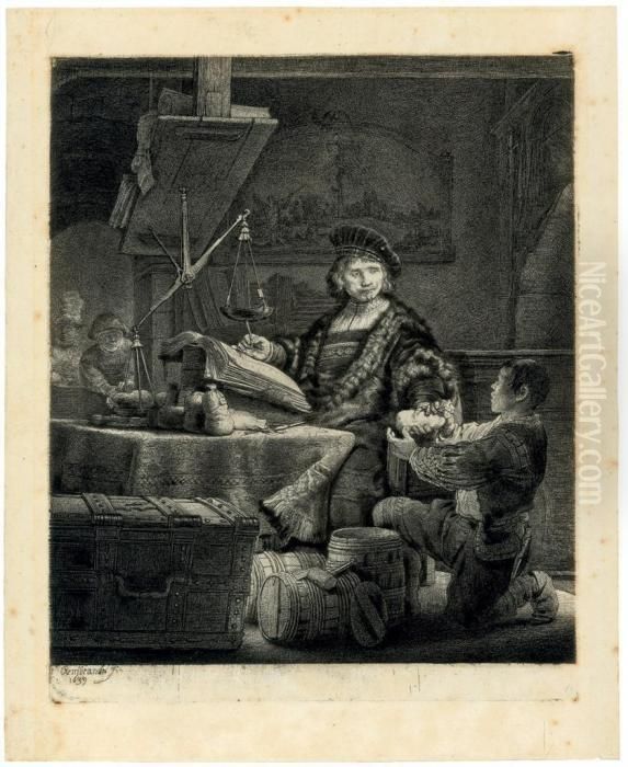 The Goldweigher Oil Painting by Harmenszoon van Rijn Rembrandt