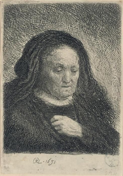 The Artist's Mother Oil Painting by Harmenszoon van Rijn Rembrandt