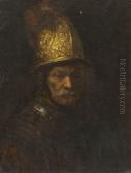 Der Mann Mit Dem Goldhelm Oil Painting by Harmenszoon van Rijn Rembrandt