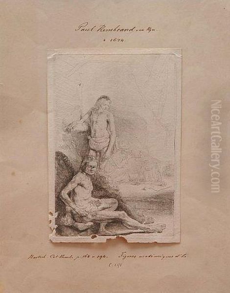 Desnudos Masculinos Oil Painting by Harmenszoon van Rijn Rembrandt