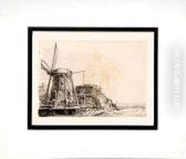The Windmill Oil Painting by Harmenszoon van Rijn Rembrandt