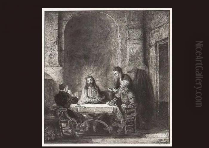 Christ In Emao Oil Painting by Harmenszoon van Rijn Rembrandt