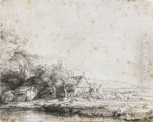 Landscape With A Cow Oil Painting by Harmenszoon van Rijn Rembrandt