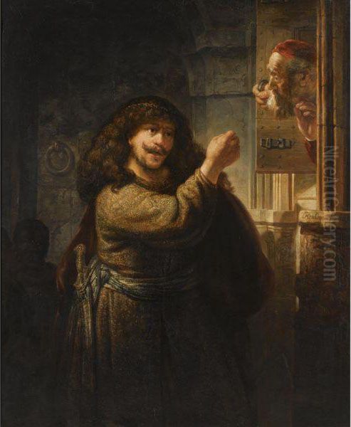 Samson Threatening His Father-in-law Oil Painting by Harmenszoon van Rijn Rembrandt