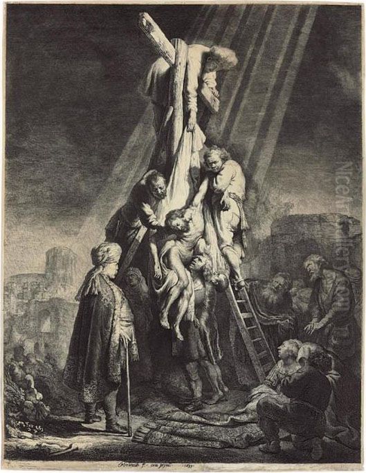The Descent From The Cross Oil Painting by Harmenszoon van Rijn Rembrandt