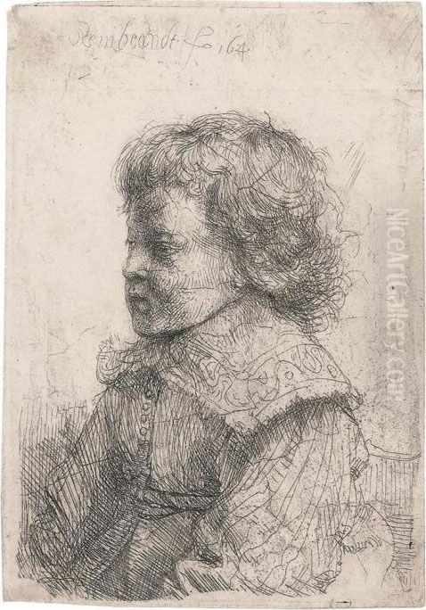 Portrait Of A Boy, In Profile Oil Painting by Harmenszoon van Rijn Rembrandt