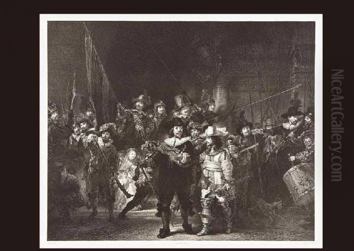 A Night Watch Oil Painting by Harmenszoon van Rijn Rembrandt