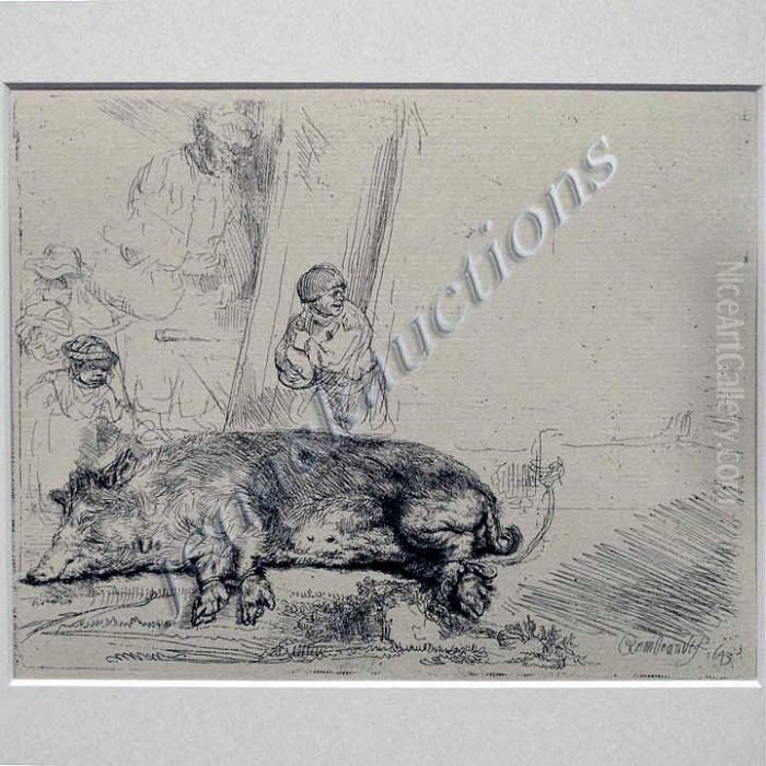 The Hog Oil Painting by Harmenszoon van Rijn Rembrandt