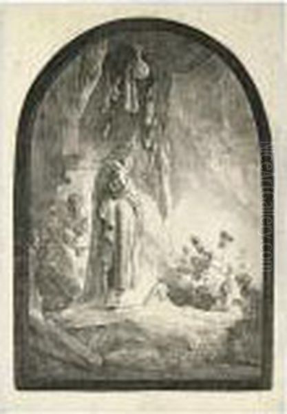 The Raising Of Lazarus: The Larger Plate. Oil Painting by Harmenszoon van Rijn Rembrandt