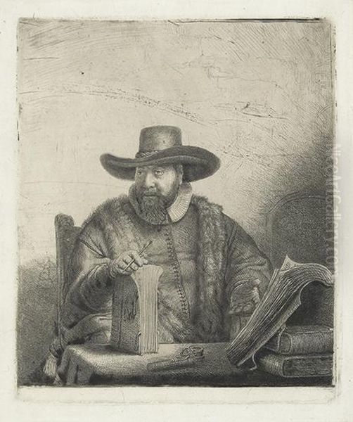 Cornelis Claesz Anslo, Preacher. Oil Painting by Harmenszoon van Rijn Rembrandt