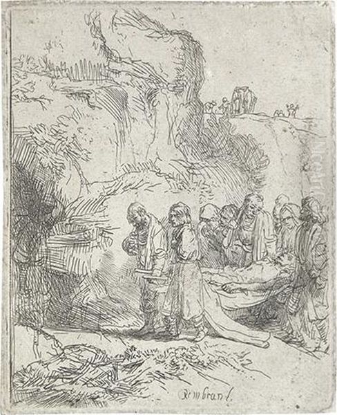 Christ Carried To The Tomb. Oil Painting by Harmenszoon van Rijn Rembrandt