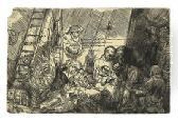 The Circumcision In The Stable. Oil Painting by Harmenszoon van Rijn Rembrandt