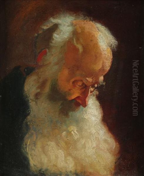 Head Study Of A Bearded Man Oil Painting by Harmenszoon van Rijn Rembrandt