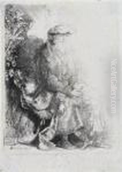 Abraham Umarmt Isaak Oil Painting by Harmenszoon van Rijn Rembrandt